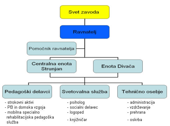 Organigram zavoda